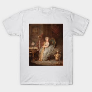 Madame Elisabeth seated at her harp - Charles Le Clercq T-Shirt